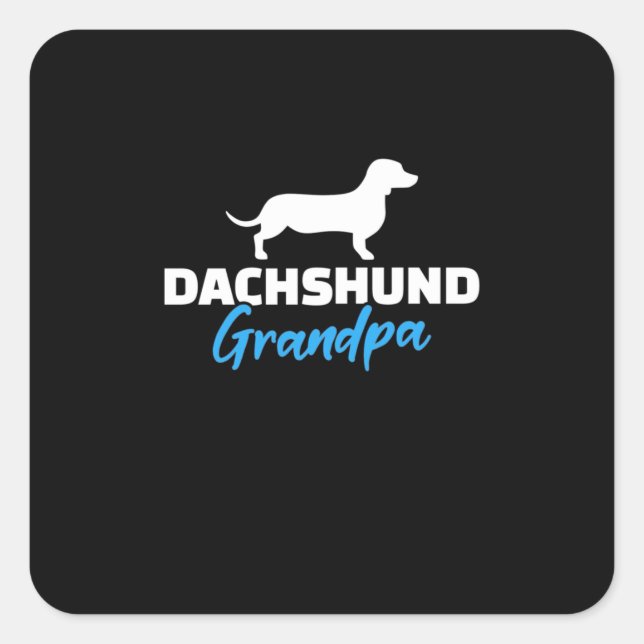 Adesivo Quadrado Dachshund Grandpa (Frente)