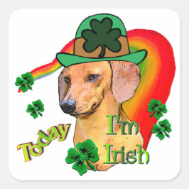 Adesivo Quadrado Dachshund St Patricks