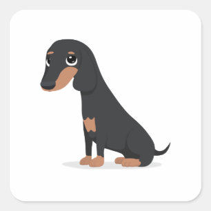 Adesivo Quadrado Dachshund Sticker