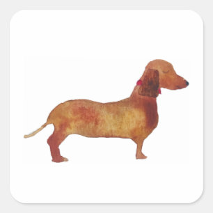 Adesivo Quadrado Dachshund Stickers