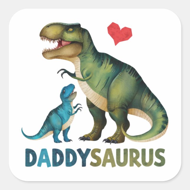 Adesivo Quadrado Daddysaurus (Frente)
