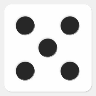 Adesivo Quadrado Dados 5 Pontos