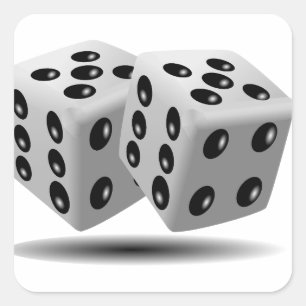 Adesivo Quadrado Dados brancos