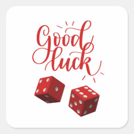 Adesivo Quadrado dados do dia da sorte