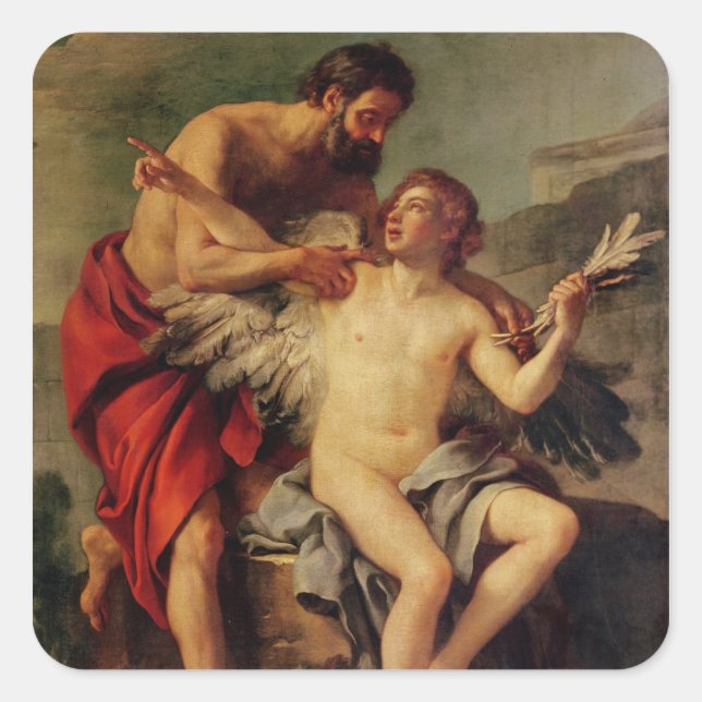 Adesivo Quadrado Daedalus Attaching Icarus' Wings, c.1754 (Frente)