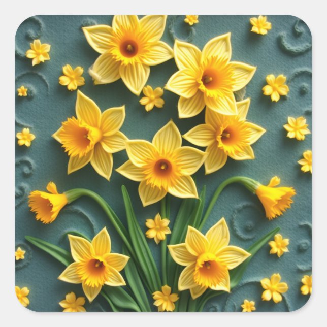 Adesivo Quadrado Daffodil Stickers (Frente)