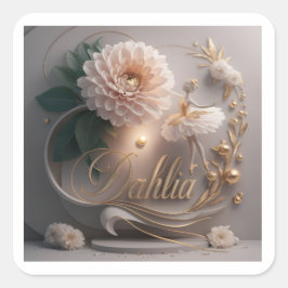 Adesivo Quadrado  Dahlia Ballet Bloom Floral Art Design