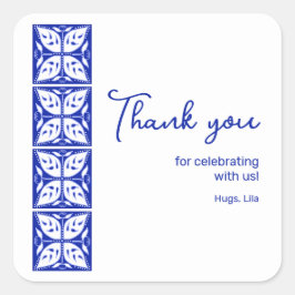 Adesivo Quadrado Dahlia Buds Personalizated Party Stickers