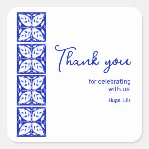 Adesivo Quadrado Dahlia Buds Personalizated Party Stickers