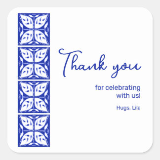 Adesivo Quadrado Dahlia Buds Personalizated Party Stickers