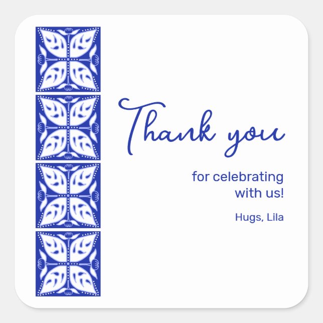 Adesivo Quadrado Dahlia Buds Personalizated Party Stickers (Frente)