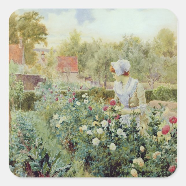 Adesivo Quadrado Dahlias, 1896 (Frente)