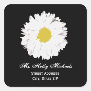 Adesivo Quadrado Daisy Address Label Sticker