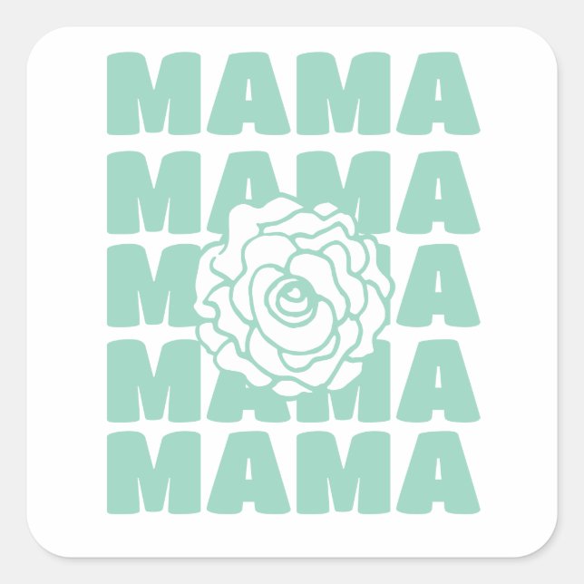 Adesivo Quadrado Daisy Floral Mama  (Frente)