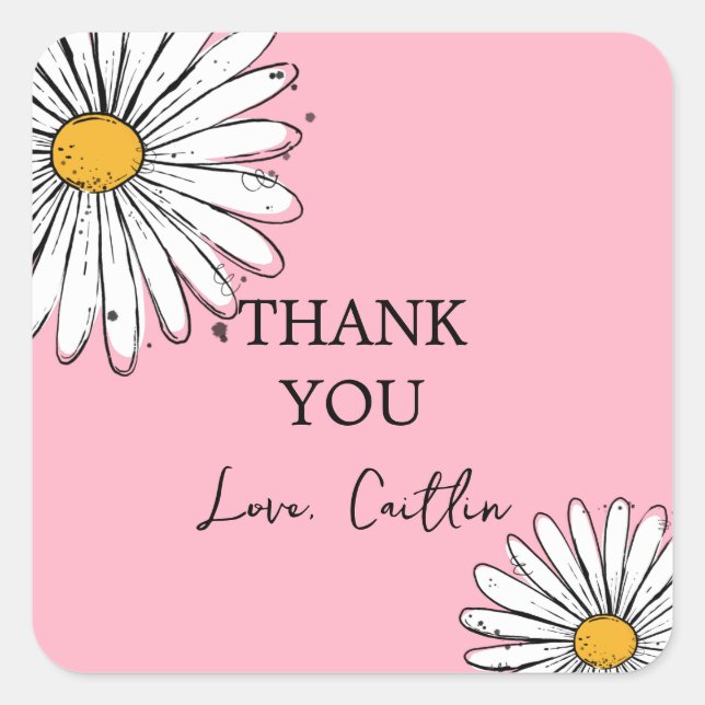 Adesivo Quadrado Daisy inky art editável (Frente)