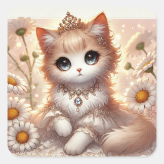 Adesivo Quadrado Daisy Princess Cat