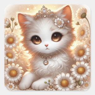 Adesivo Quadrado Daisy Princess Cat