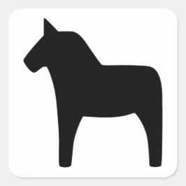 Adesivo Quadrado Dala Horse Black Sticker