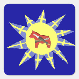 Adesivo Quadrado Dala Sticker Sunburst de Woodcarver