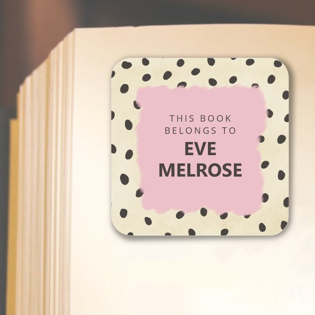 Adesivo Quadrado Dalmation print spotty mint bookplate sticker  (Criador carregado)