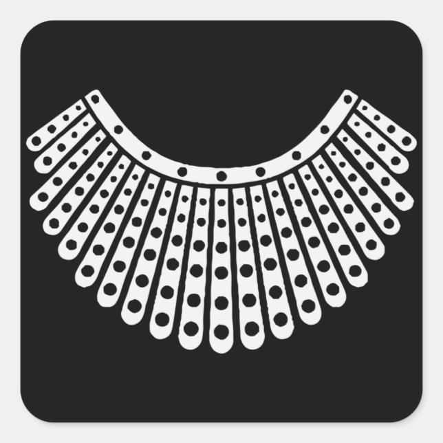 Adesivo Quadrado Dama de advogado, colar dissidente RBG Ruth Bader (Frente)