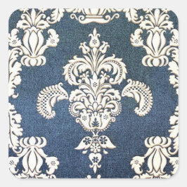 Adesivo Quadrado damasco azul