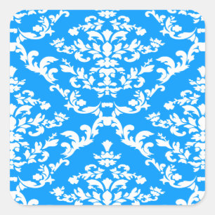 Adesivo Quadrado Damasco de cor azul-clara em Emporiomoffa