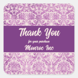Adesivo Quadrado Damasco Rosa Púrpura