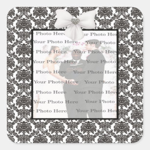 Adesivo Quadrado Damask Elegance Wedding Square Stickers