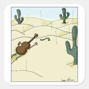 Adesivo Quadrado Dampit no Desert Violin Viola Cello Cartoon