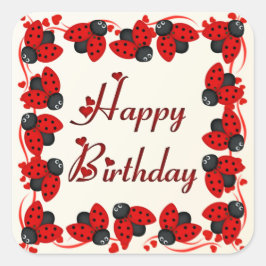 Adesivo Quadrado Damybugs e corações