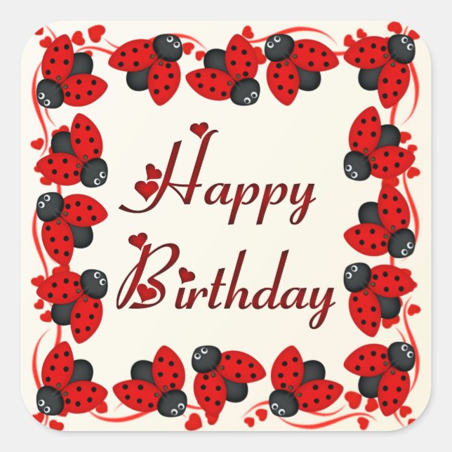 Adesivo Quadrado Damybugs e corações (Frente)