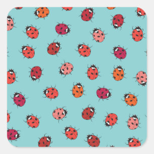 Adesivo Quadrado Damybugs, fundo azul, charmoso e uniforme