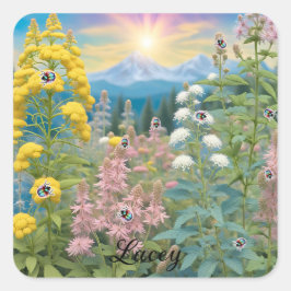 Adesivo Quadrado Damybugs Visitando O Jardim