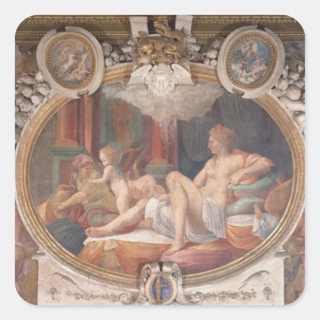 Adesivo Quadrado Danae recebendo o Chá do Dourado (Frente)