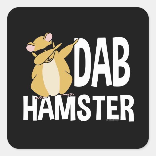 Adesivo Quadrado Dança Animal Engraçada Engraçada Por Hamster Dab (Frente)