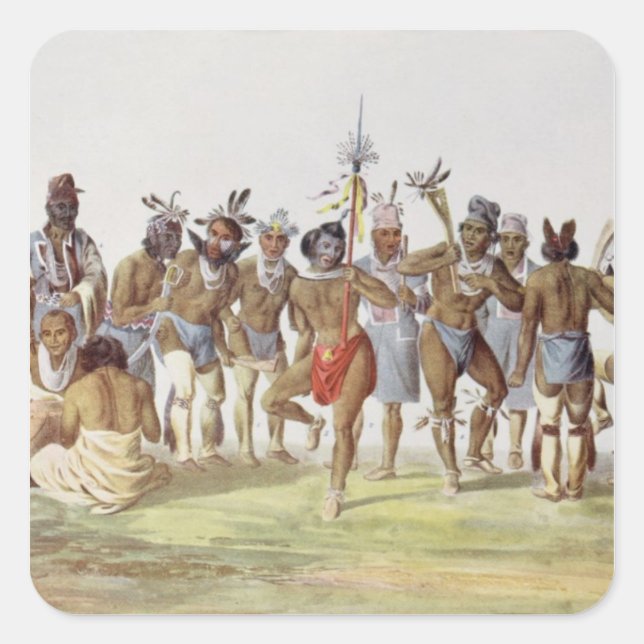 Adesivo Quadrado Dança de Guerra dos Sauks e Raposas (Frente)