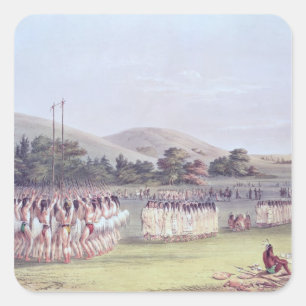 Adesivo Quadrado Dança do Bola-Jogo do Choctaw, 1834-35
