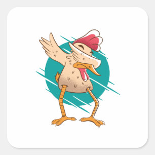Adesivo Quadrado Dança Engraçada de Frango