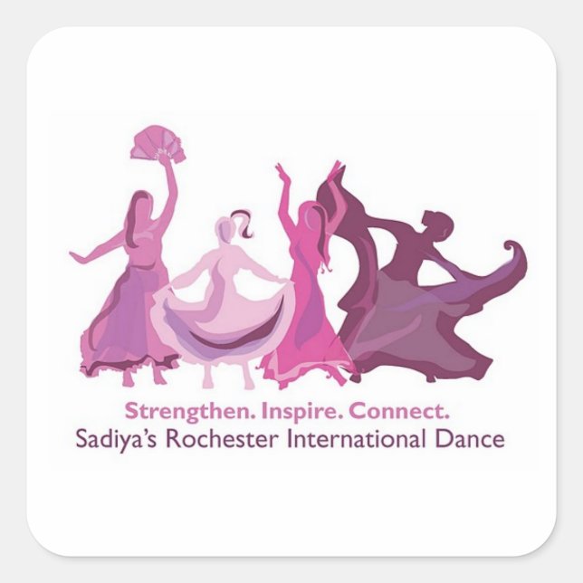 Adesivo Quadrado Dança Internacional de Rochester, na praça Sadiya (Frente)