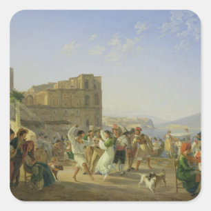 Adesivo Quadrado Dança italiana, Nápoles, 1836
