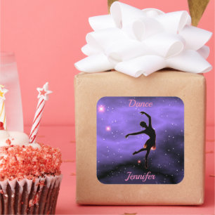 Adesivo Quadrado Dança Rosa e Roxo