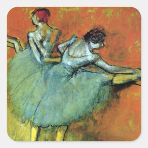 Adesivo Quadrado Dançarinas no Balcão de Edgar Degas, Balé Vintage