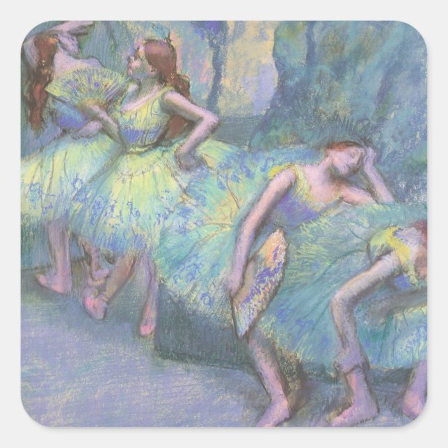 Adesivo Quadrado Dançarinos balés nas Asas por Edgar Degas (Frente)