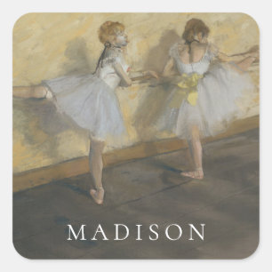 Adesivo Quadrado Dançarinos de Edgar Degas que praticam na barra