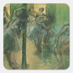 Adesivo Quadrado Dançarinos de Edgar Degas que rehearsing