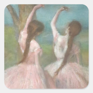 Adesivo Quadrado Dançarinos em Pink Edgar Degas