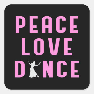 Adesivo Quadrado Dance Love Dancing Party Sport Dancer Engraçado P