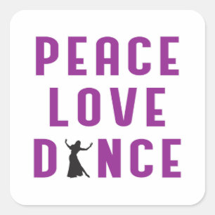 Adesivo Quadrado Dance Love Dancing Party Sport Dancer Engraçado P