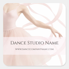 Adesivo Quadrado Dance Teacher Studio Pastel Pink Business